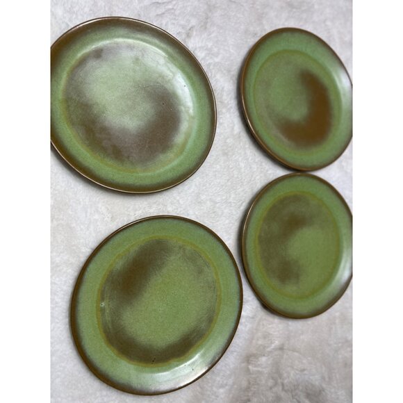 Frankoma Prairie green wagon wheel play lot of 4 - Picture 3 of 5